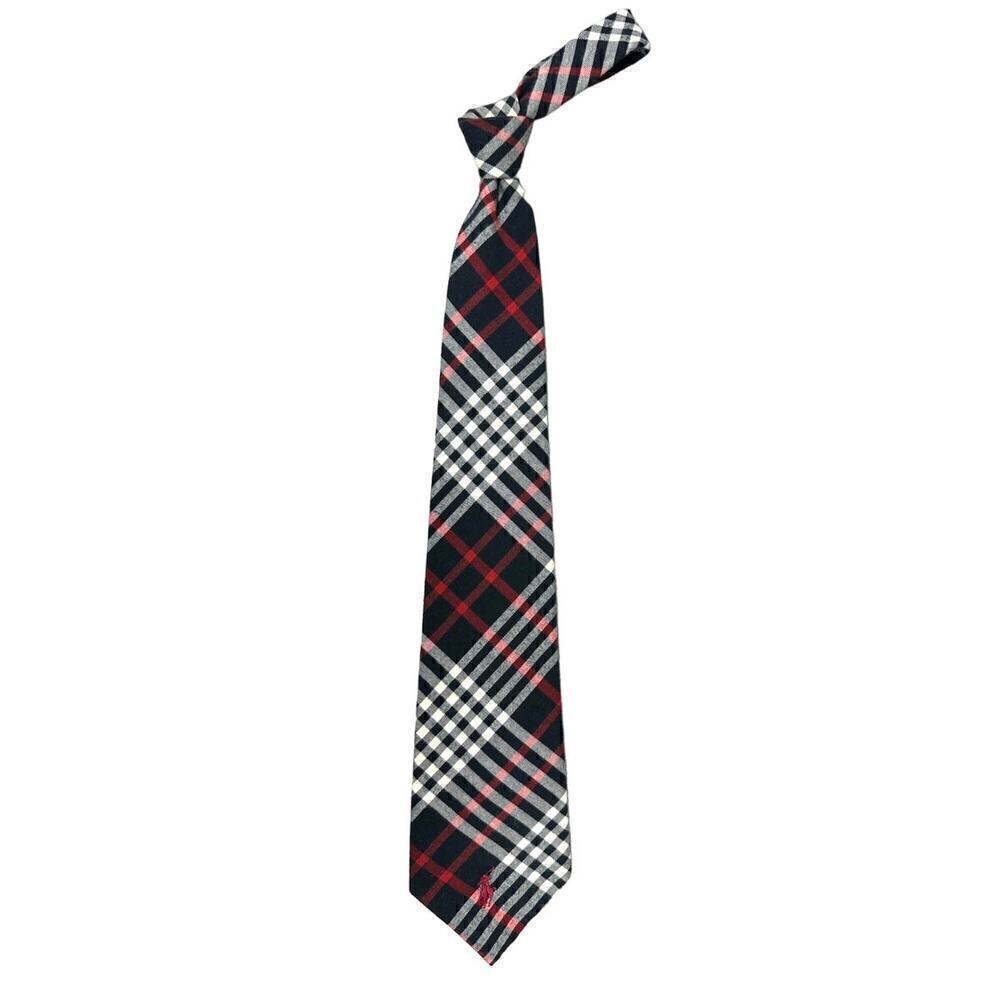 Polo Ralph Lauren Mens 100% Cotton Multi-Color Plaid RED PONY Necktie  USA